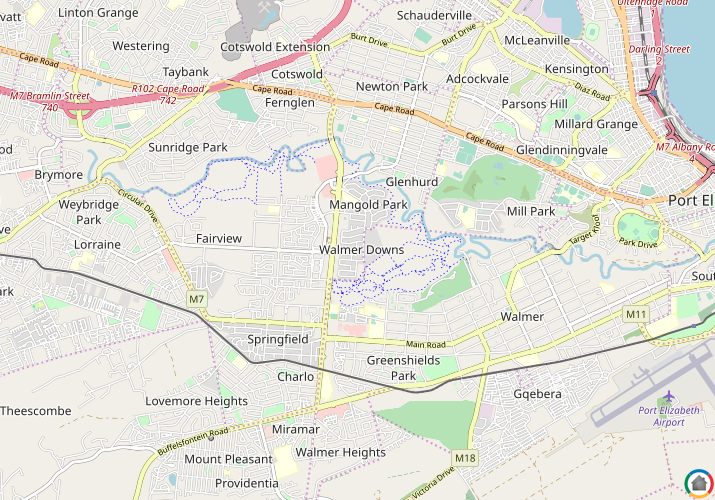 Map location of Walmer Downs